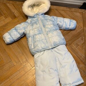 ❄️OshKosh Baby Blue Snow Pants + Puffer Coat EUC 18M RUNS BIGGER